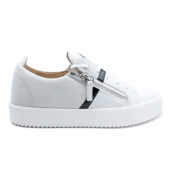 "FRANKIE" en cuir et daim blanc