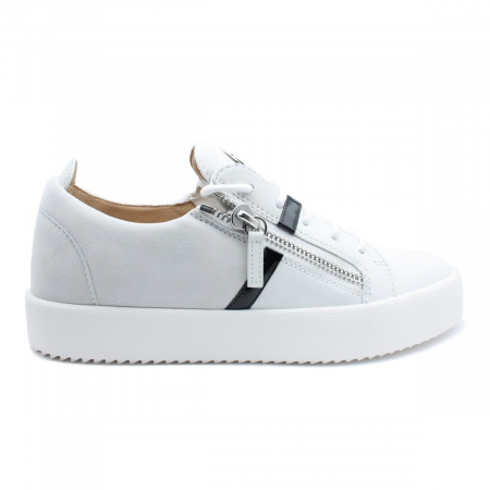 "FRANKIE" en cuir et daim blanc - 
