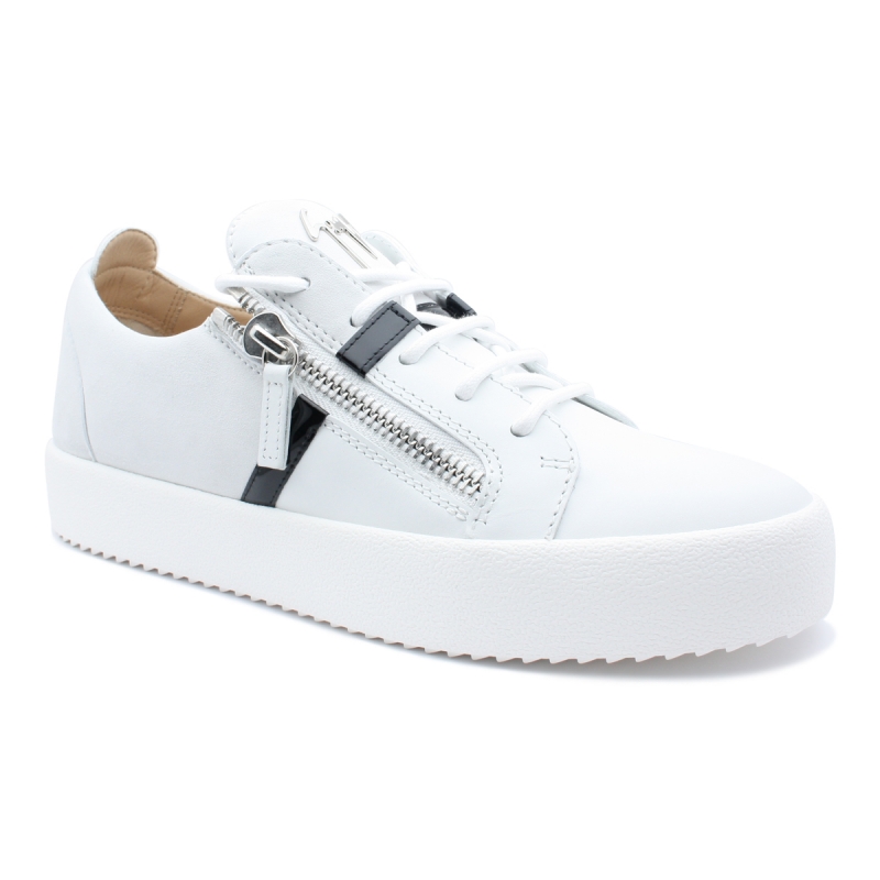 "FRANKIE" en cuir et daim blanc