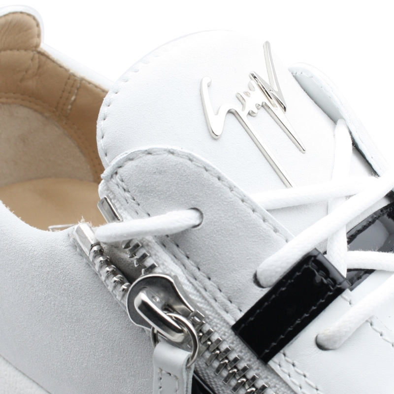 "FRANKIE" en cuir et daim blanc