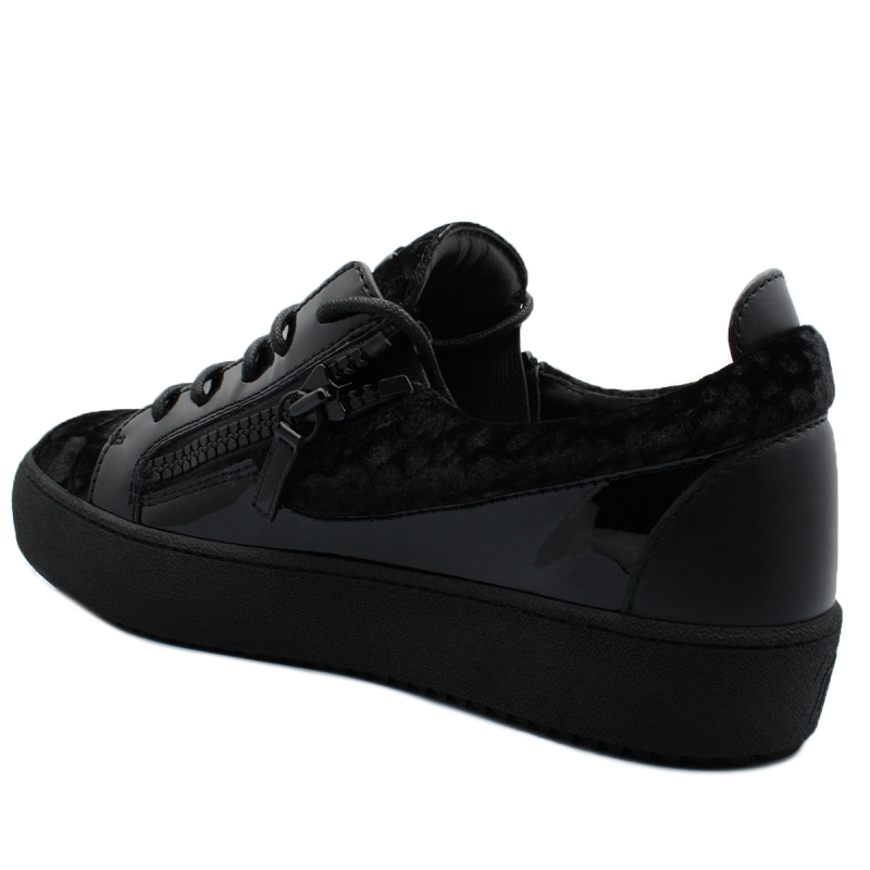 "FRANKIE" velour noir effet crocodile